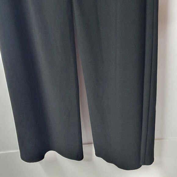 Clara Sun Woo Solid Black Palazzo Pants Wide Leg High Rise Pull On Stretch XL - Picture 4 of 10